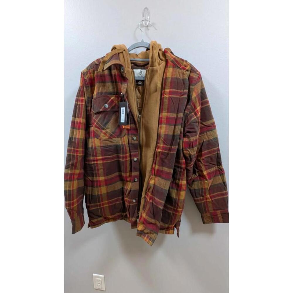 Legendary Whitetails Hooded Flannel Jacket - Men's Medium - Maple Plaid Pattern - Picture 3 of 9
